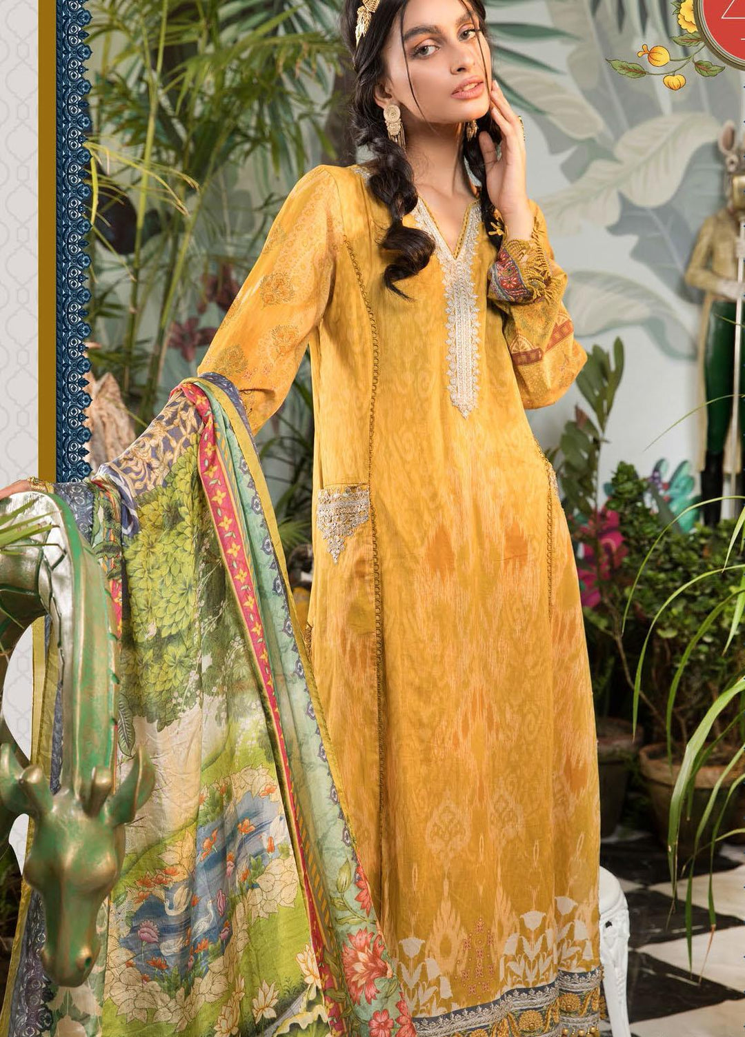 Mprints By Maria B Printed Lawn Suits Unstitched 3 Piece MB21-MP2 1104-A - Summer Collection