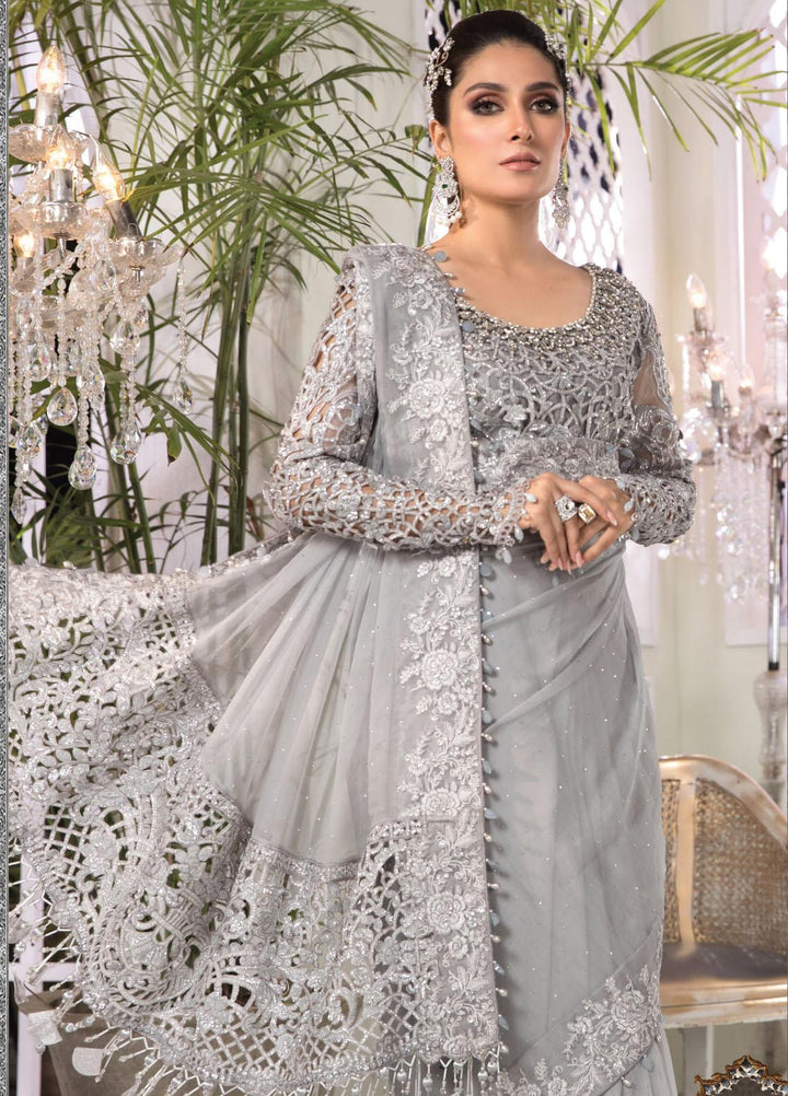 Maria B Embroidered Net Unstitched Saree MB21MH D-01 - Luxury Collection