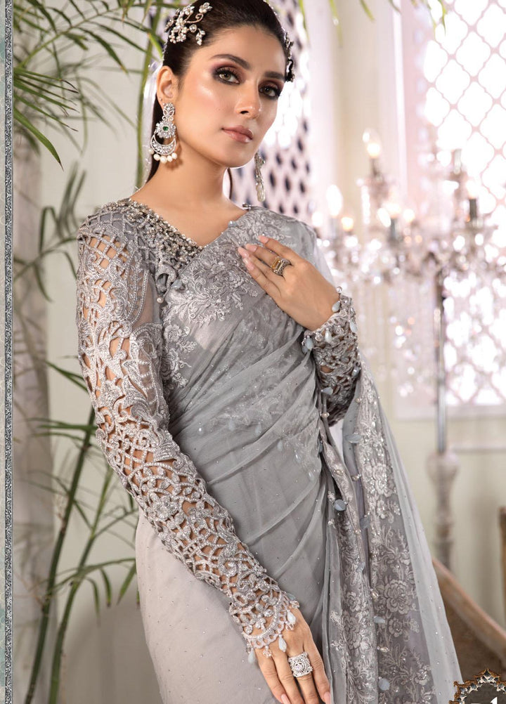 Maria B Embroidered Net Unstitched Saree MB21MH D-01 - Luxury Collection