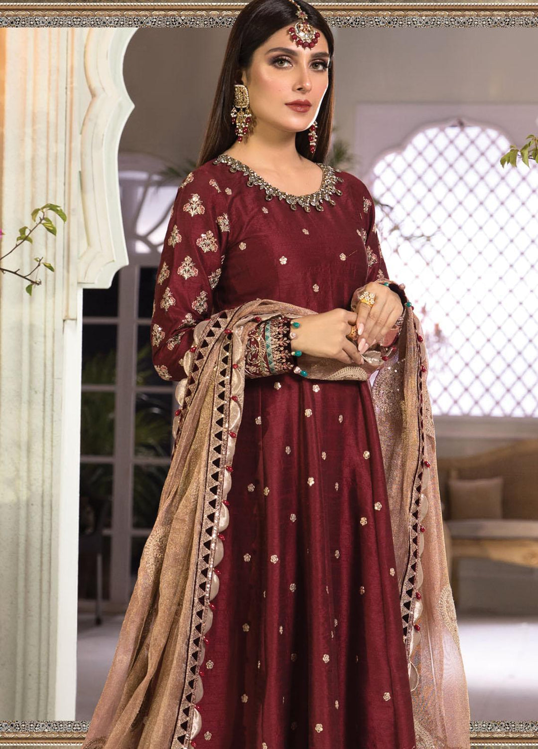 Maria B Embroidered Raw Silk Suits Unstitched 3 Piece MB21MH D-04 - Luxury Collection