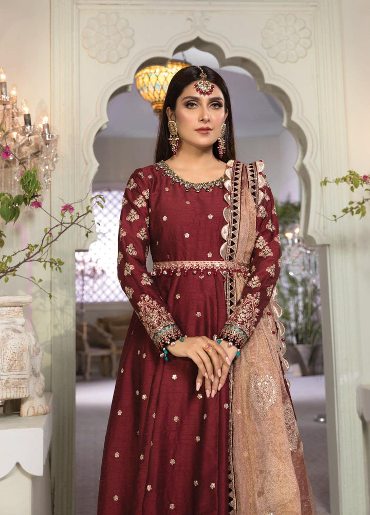 Maria B Embroidered Raw Silk Suits Unstitched 3 Piece MB21MH D-04 - Luxury Collection