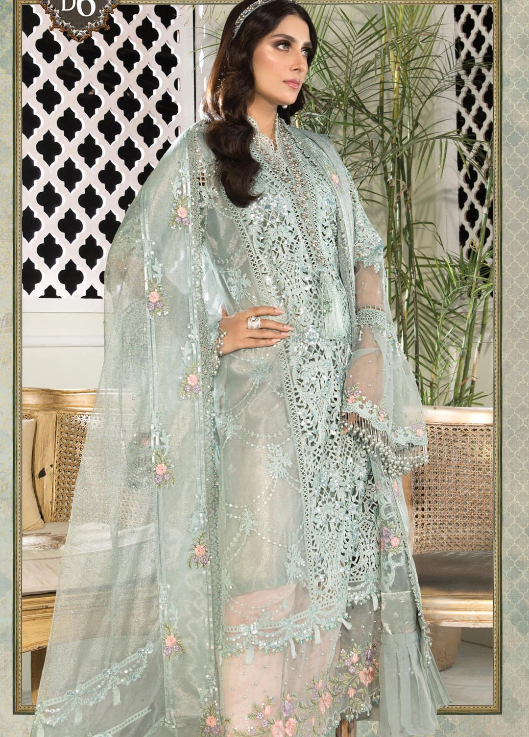 Maria B Embroidered Organza Suits Unstitched 3 Piece MB21MH D-06 - Luxury Collection