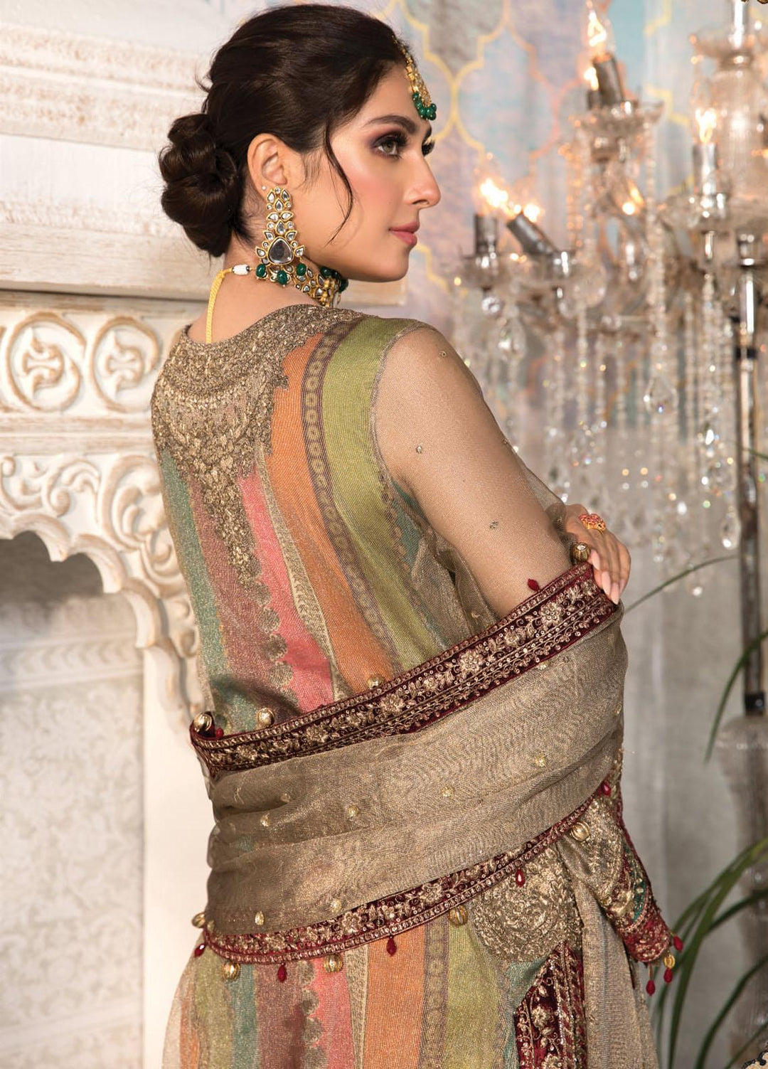 Maria B Embroidered Zari Net Suits Unstitched 3 Piece MB21MH D-07 - Luxury Collection