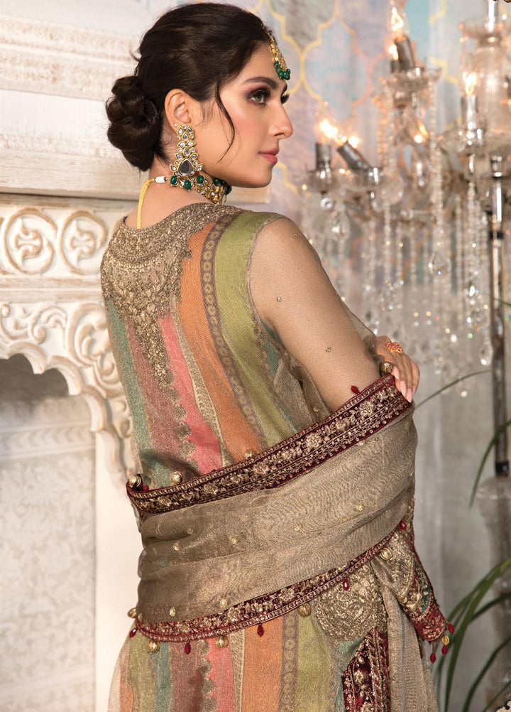 Maria B Embroidered Zari Net Suits Unstitched 3 Piece MB21MH D-07 - Luxury Collection