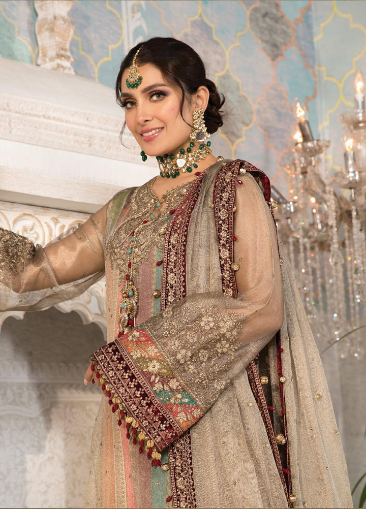 Maria B Embroidered Zari Net Suits Unstitched 3 Piece MB21MH D-07 - Luxury Collection