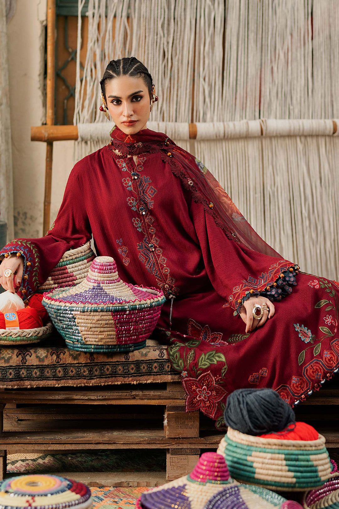 M Prints by Maria B Unstitched Embroidered Dobby Linen 3 Piece Suit MB26UPC 10A - Casual Collection