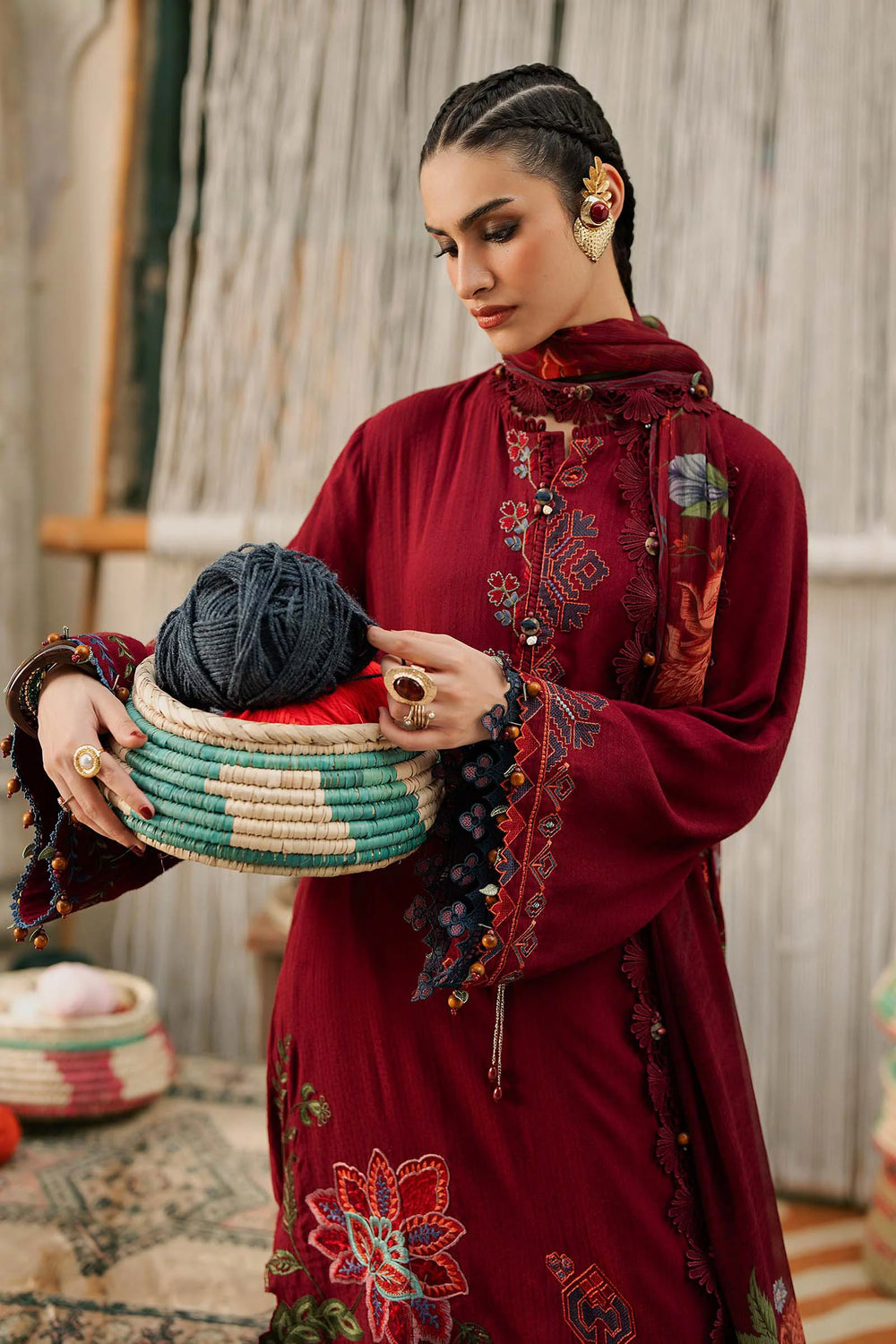 M Prints by Maria B Unstitched Embroidered Dobby Linen 3 Piece Suit MB26UPC 10A - Casual Collection