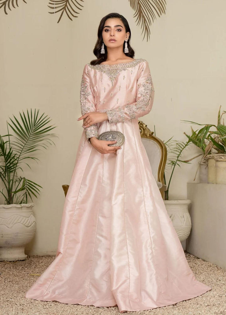 Maroon by Iqra Chaudhry Pret Embroidered Net Shirt Pink