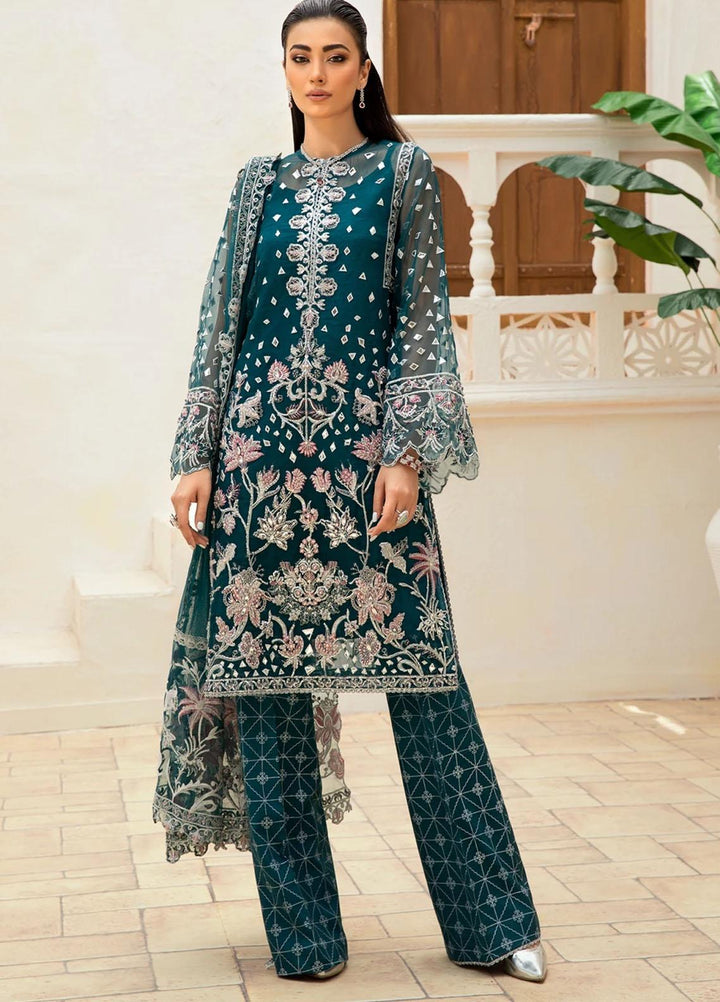Marwa by Maryam Hussain Embroidered Net Suits Unstitched 3 Piece MH21MF 06 SEHAR - Luxury Collection