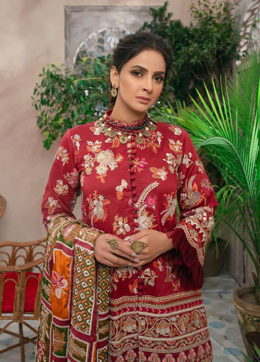 Maryam Hussain Embroidered Lawn Suits Unstitched 3 Piece MRH21LL 01-Mehfil - Festive Collection
