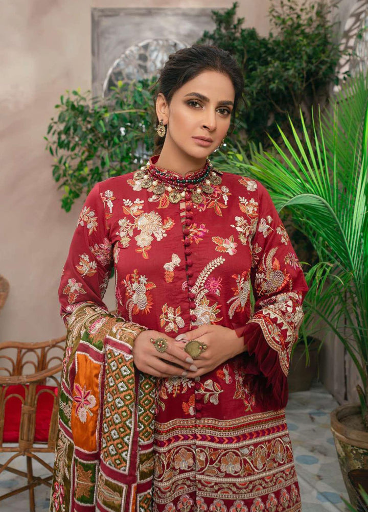 Maryam Hussain Embroidered Lawn Suits Unstitched 3 Piece MRH21LL 01-Mehfil - Festive Collection