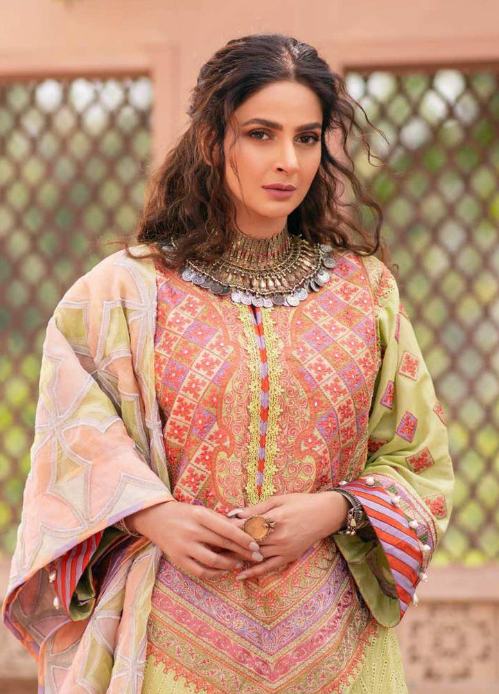 Maryam Hussain Embroidered Lawn Suits Unstitched 3 Piece MRH21LL 02-Meena - Festive Collection