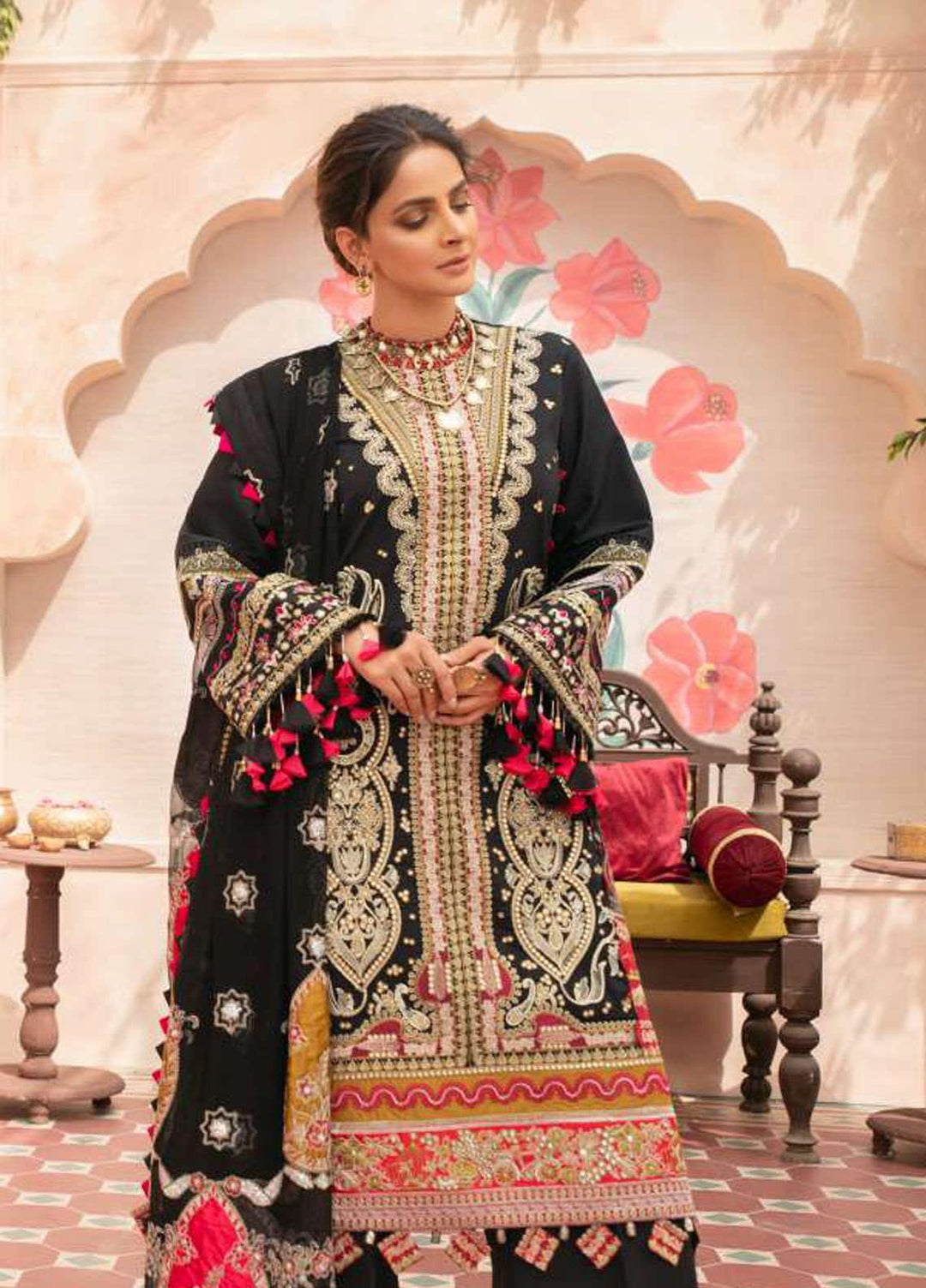 Maryam Hussain Embroidered Lawn Suits Unstitched 3 Piece MRH21LL 05-Jahanara - Festive Collection