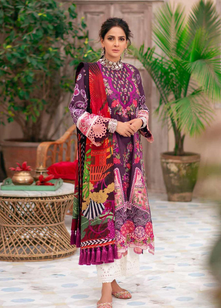 Maryam Hussain Embroidered Lawn Suits Unstitched 3 Piece MRH21LL 11-Paras - Festive Collection