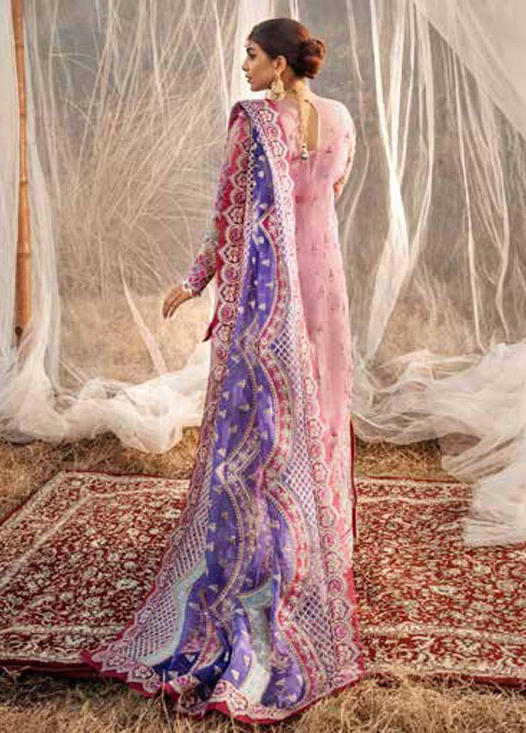 Maryam Hussain Embroidered Net Suits Unstitched 3 Piece MH22WD Arzoo - Wedding Collection