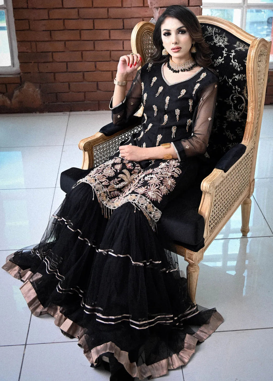 Maryam Malik Pret Embroidered Organza 3 Piece Suit Dilkash