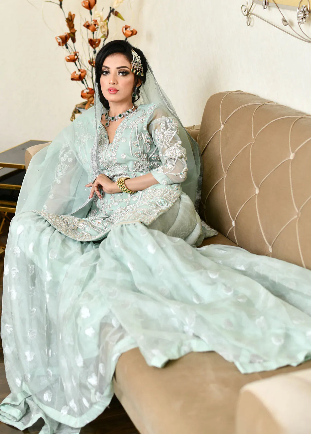 Maryam Malik Pret Embroidered Organza 3 Piece Suit Singhaar