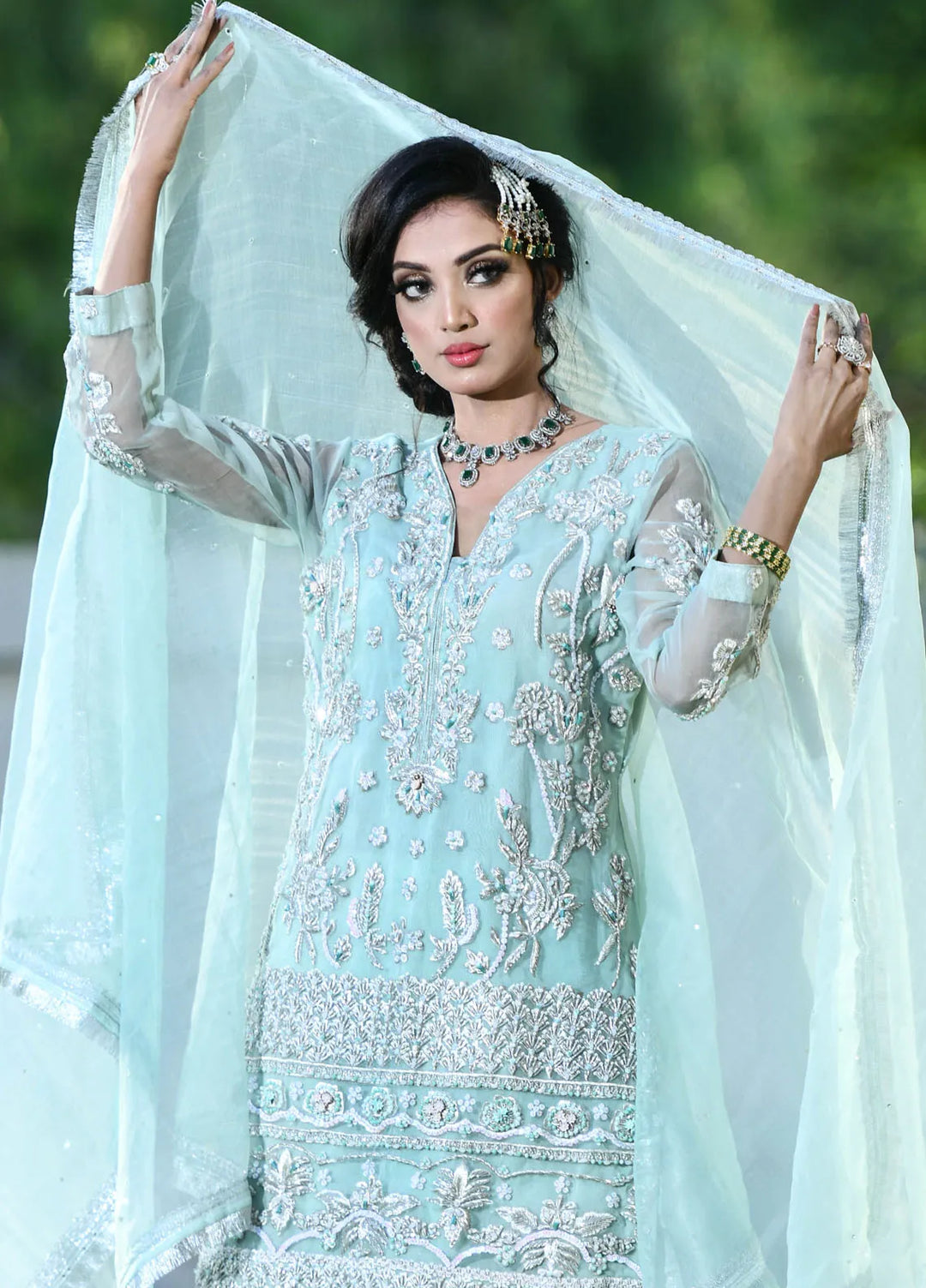 Maryam Malik Pret Embroidered Organza 3 Piece Suit Singhaar