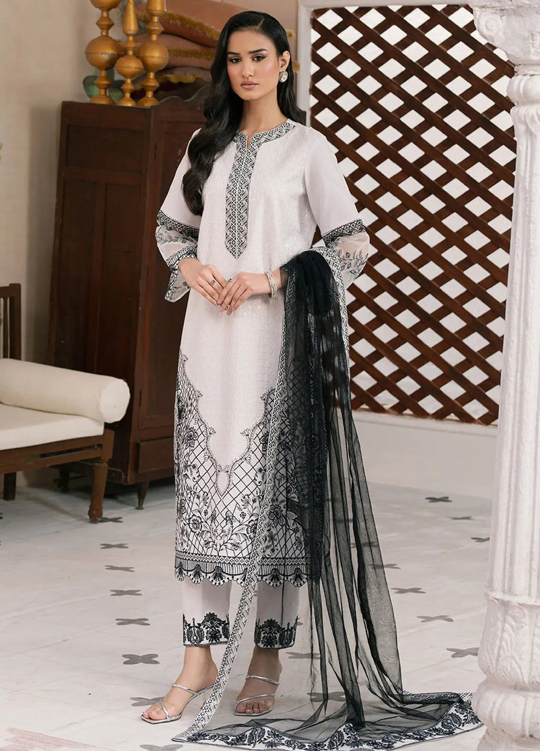 Maryam N Maria Embroidered Lawn Suits Unstitched 3 Piece MNM25EL MS-50147 Azadeh - Summer Collection