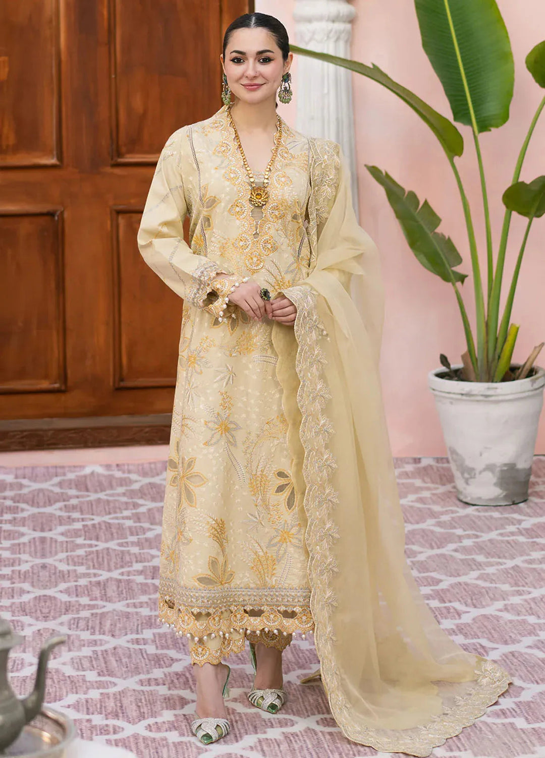 Maryam N Maria Embroidered Lawn Suits Unstitched 3 Piece MNM25EL MS-50148 Afsaneh - Summer Collection