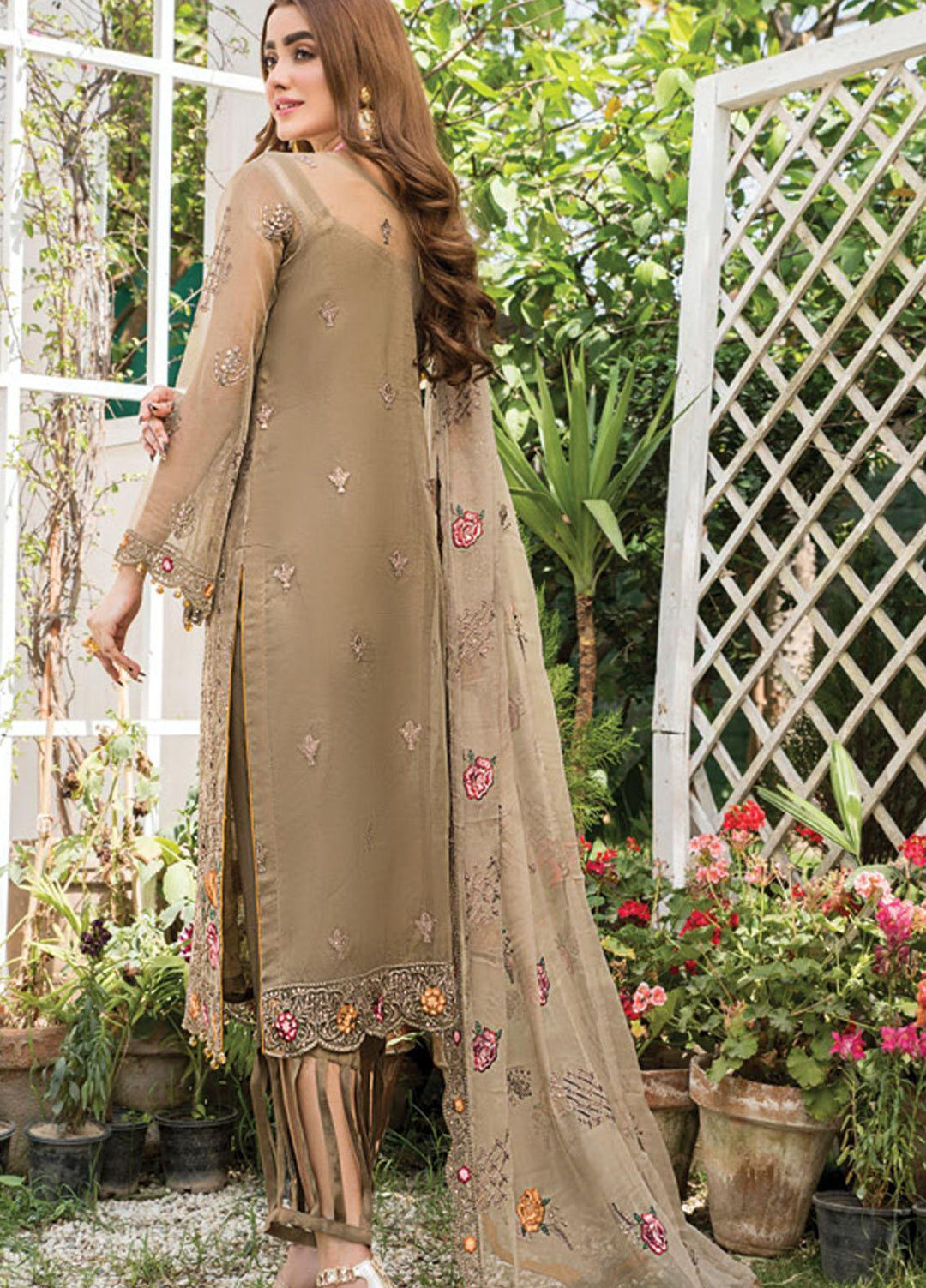 Maryam's Embroidered Organza Suits Unstitched 3 Piece MRM21E D-02 - Luxury Collection