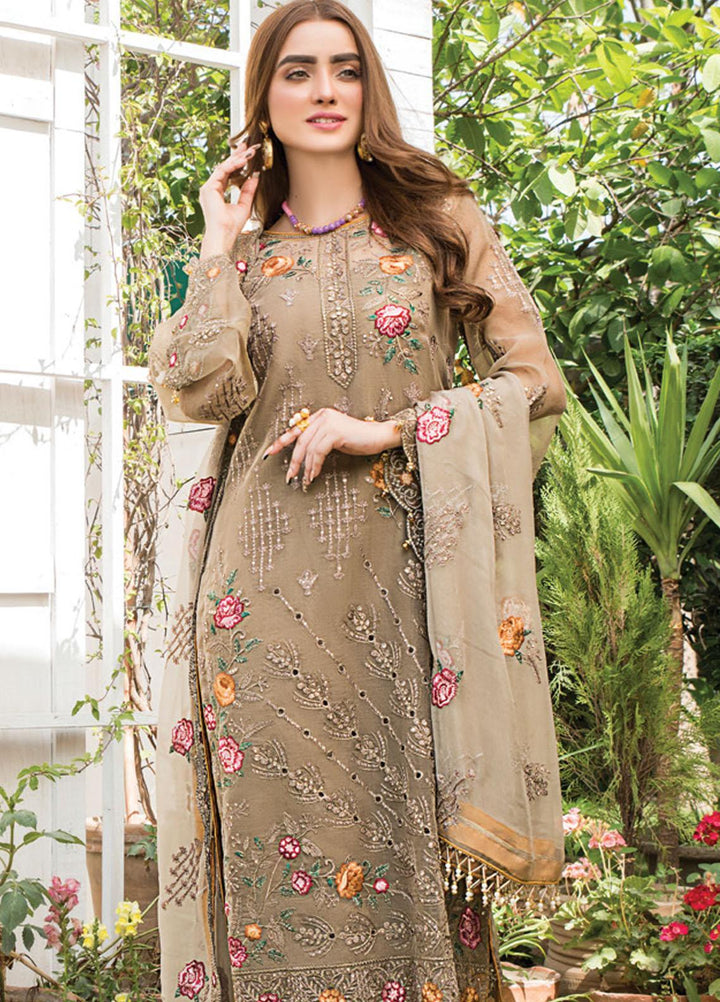 Maryam's Embroidered Organza Suits Unstitched 3 Piece MRM21E D-02 - Luxury Collection