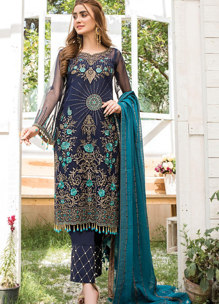 Maryam's Embroidered Organza Suits Unstitched 3 Piece MRM21E D-03 - Luxury Collection