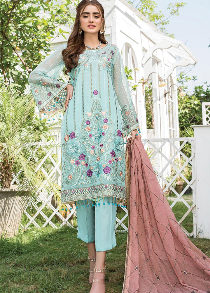 Maryam's Embroidered Organza Suits Unstitched 3 Piece MRM21E D-06 - Luxury Collection