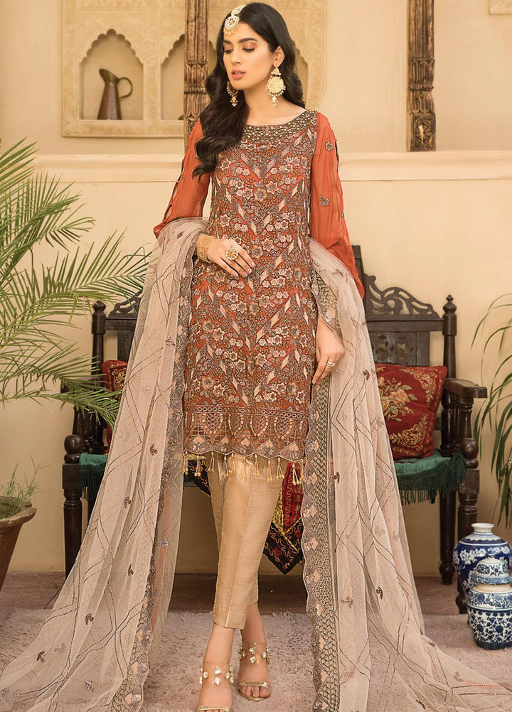 Maryam's Embroidered Chiffon Suits Unstitched 3 Piece MRM21PC D-09 - Luxury Collection