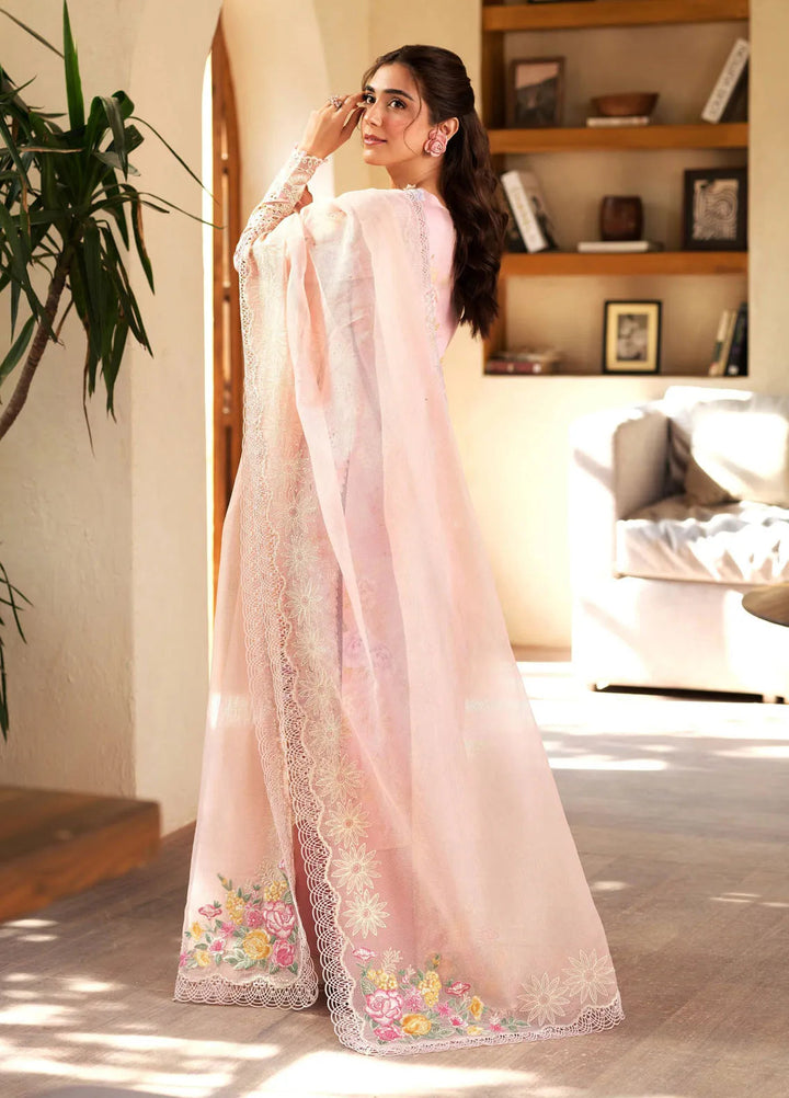 Maryum Hussain Embroidered Lawn Suit Unstitched 3 Piece MH25LL D-01 Dimple - Summer Collection