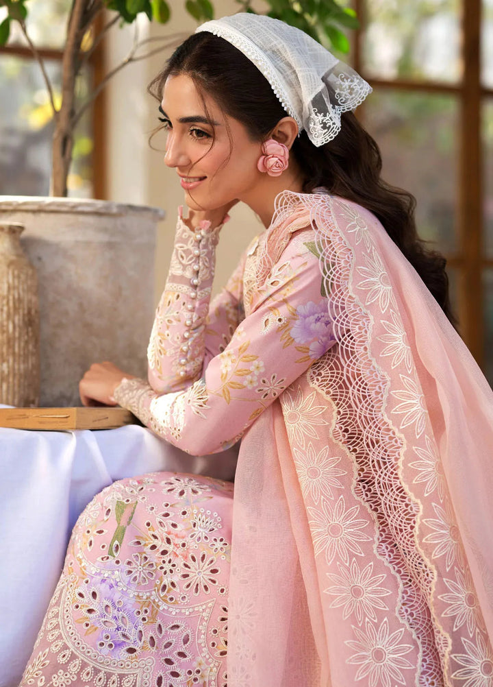 Maryum Hussain Embroidered Lawn Suit Unstitched 3 Piece MH25LL D-01 Dimple - Summer Collection