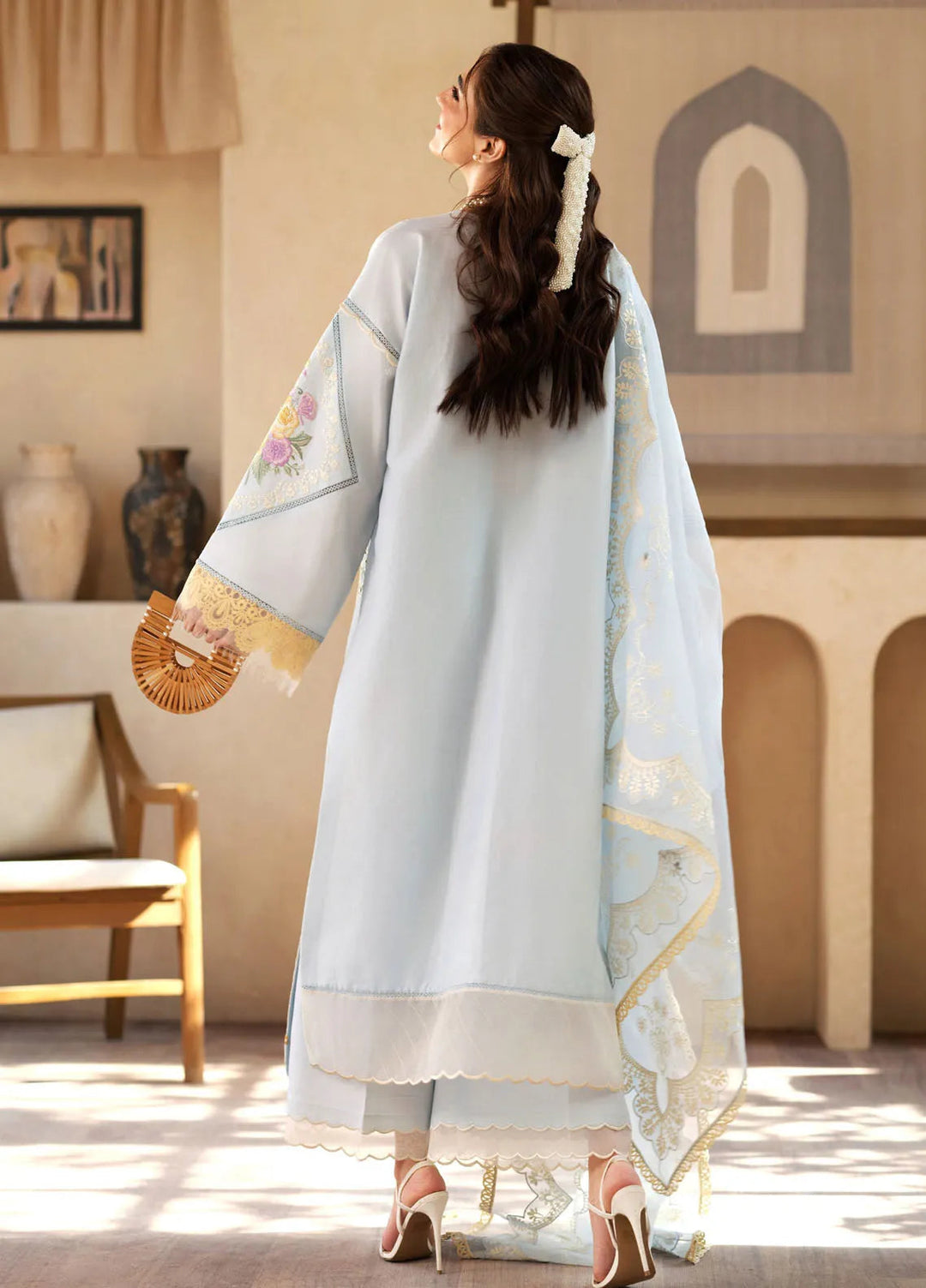 Maryum Hussain Embroidered Lawn Suit Unstitched 3 Piece MH25LL D-02 Ocean - Summer Collection