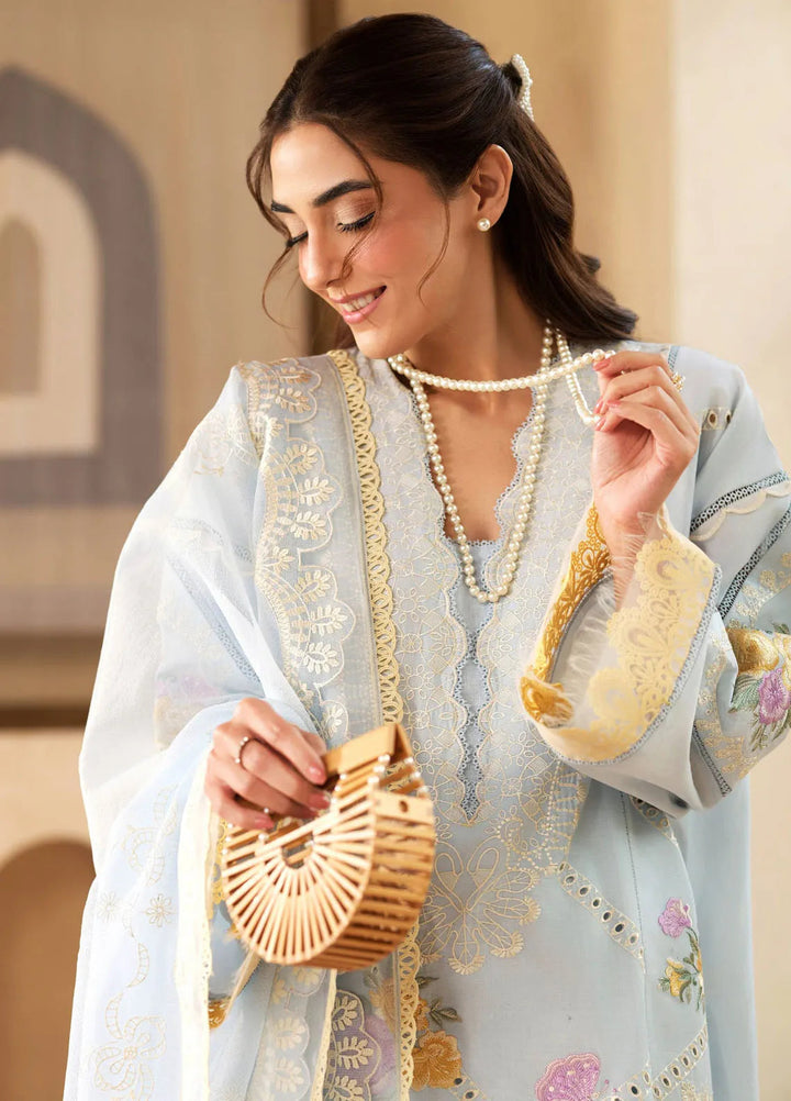 Maryum Hussain Embroidered Lawn Suit Unstitched 3 Piece MH25LL D-02 Ocean - Summer Collection