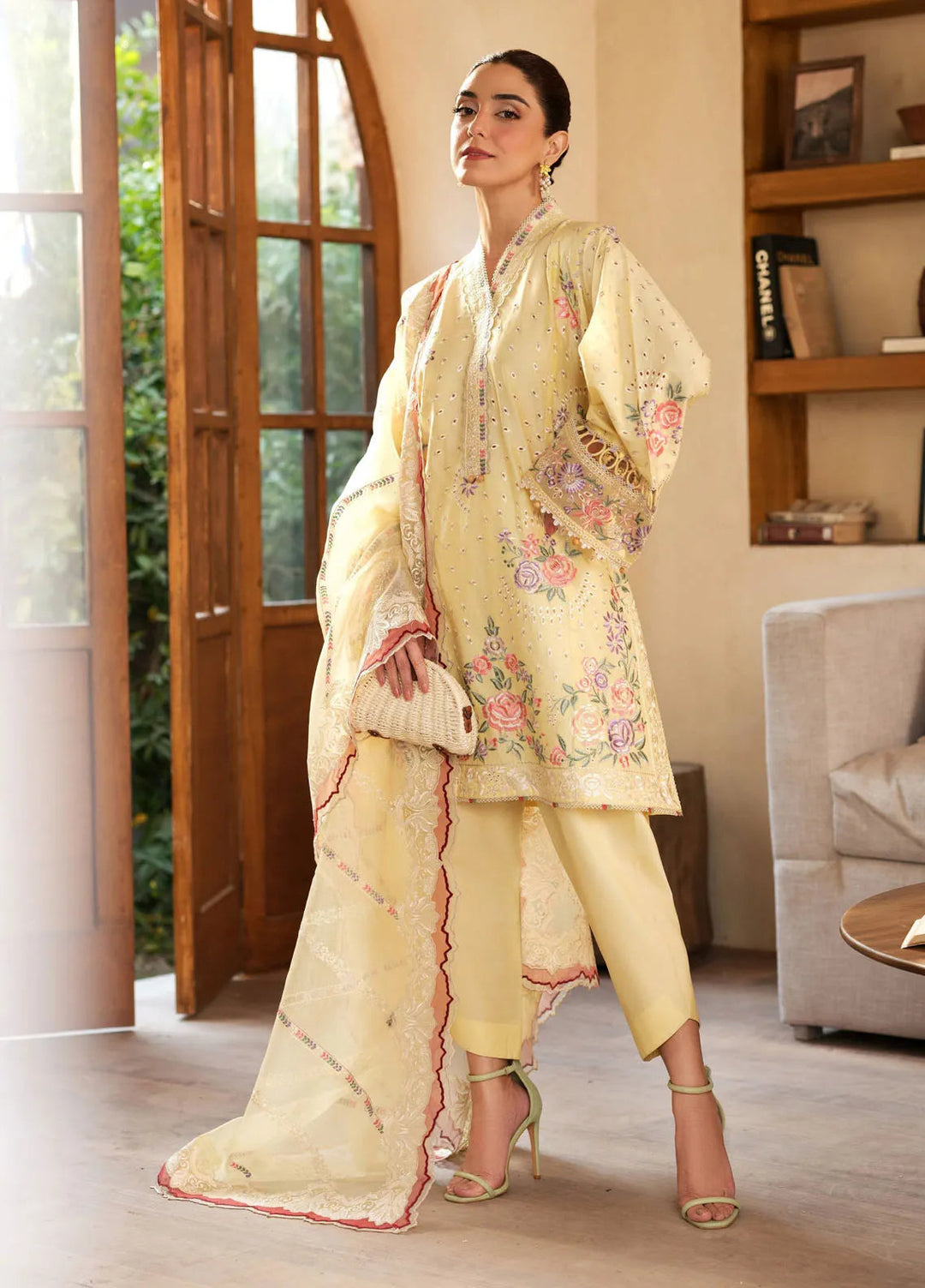 Maryum Hussain Embroidered Lawn Suit Unstitched 3 Piece MH25LL D-04 Lemon Garden - Summer Collection