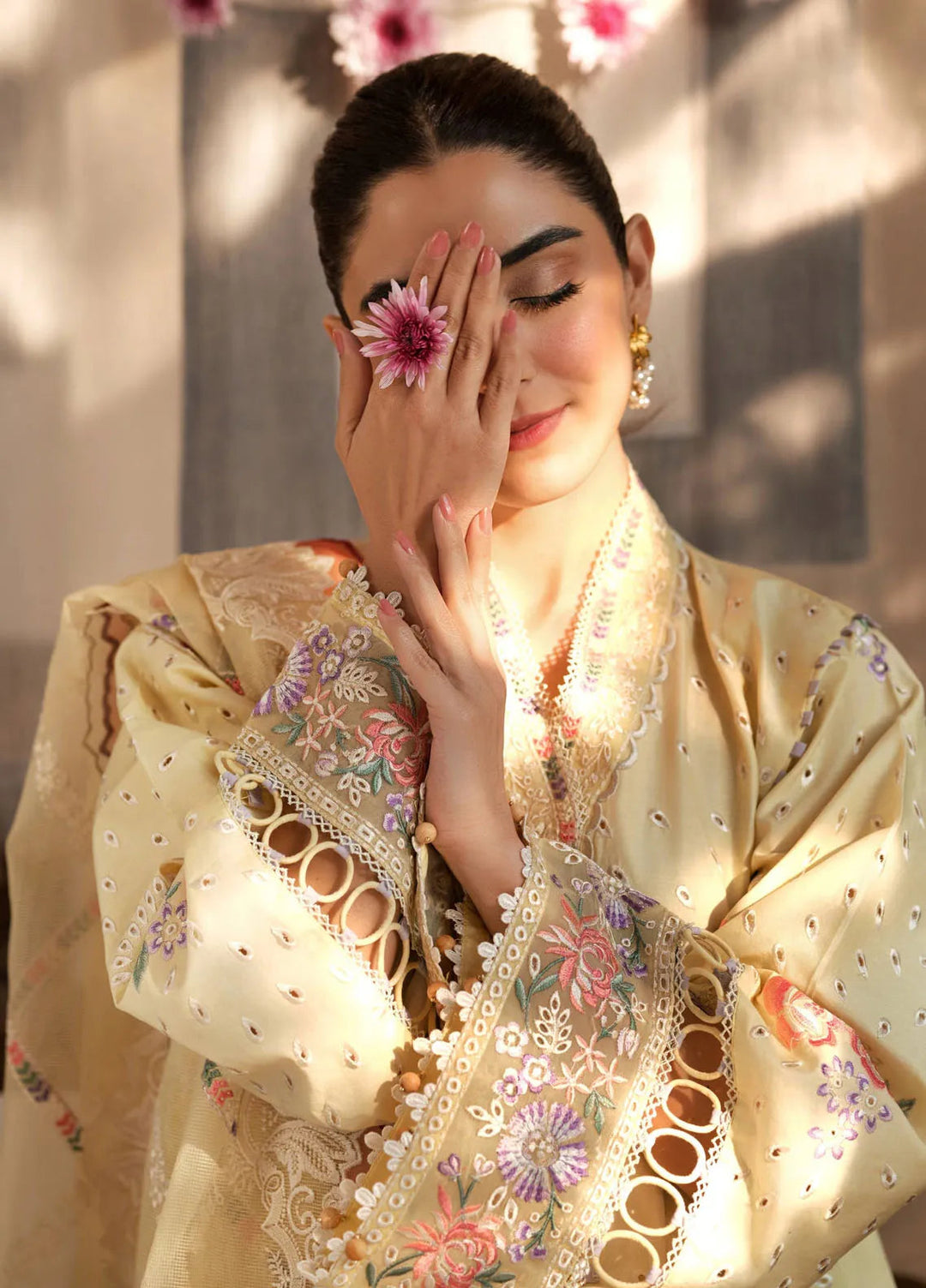 Maryum Hussain Embroidered Lawn Suit Unstitched 3 Piece MH25LL D-04 Lemon Garden - Summer Collection