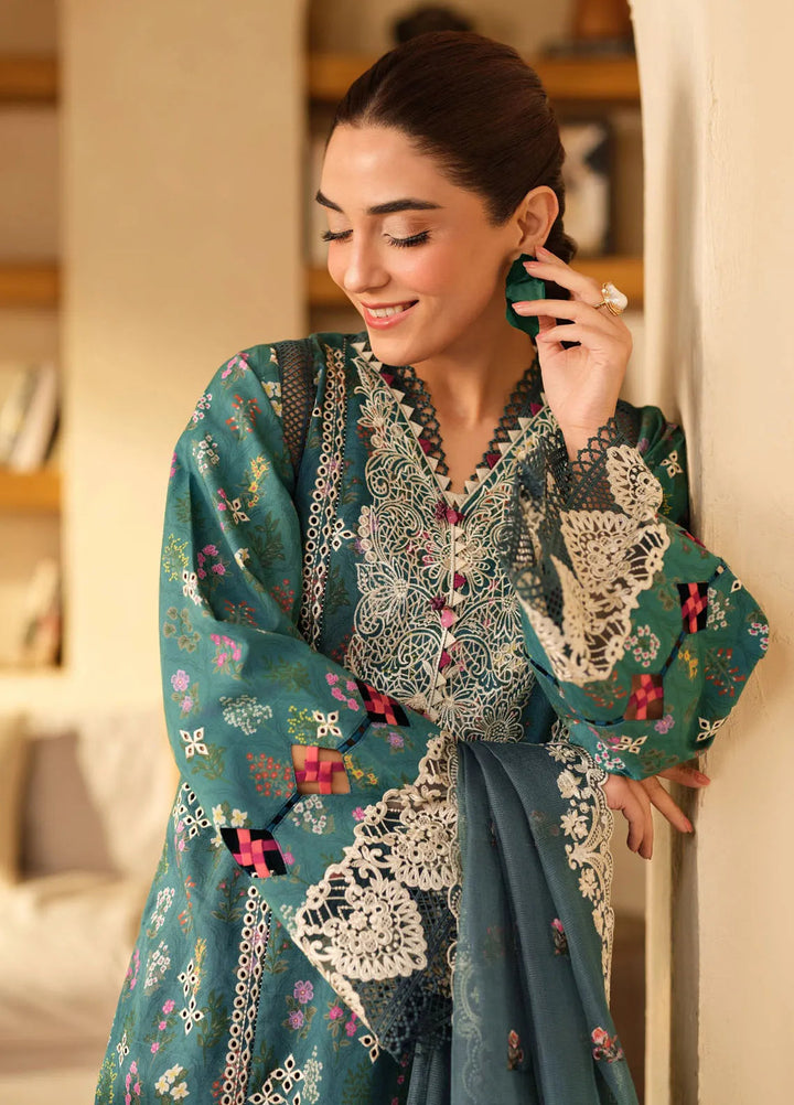 Maryum Hussain Embroidered Lawn Suit Unstitched 3 Piece MH25LL D-05 Seashell - Summer Collection