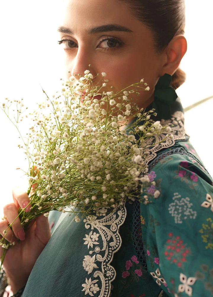 Maryum Hussain Embroidered Lawn Suit Unstitched 3 Piece MH25LL D-05 Seashell - Summer Collection