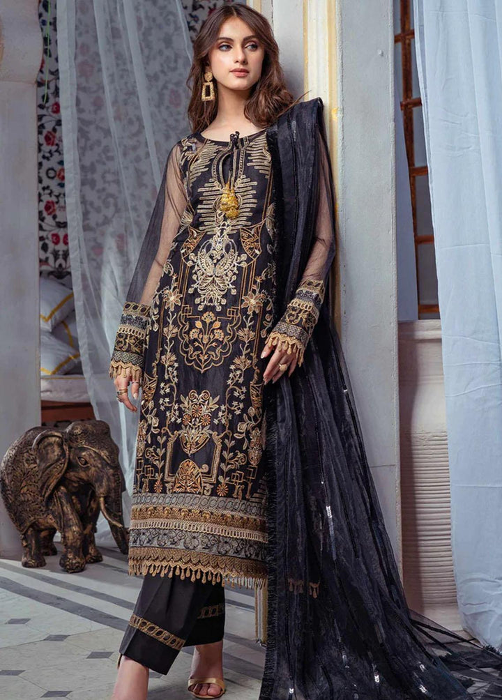 Maryum N Maria Luxury Pret Embroidered Net 3 Piece Suit AFTER MIDNIGHT