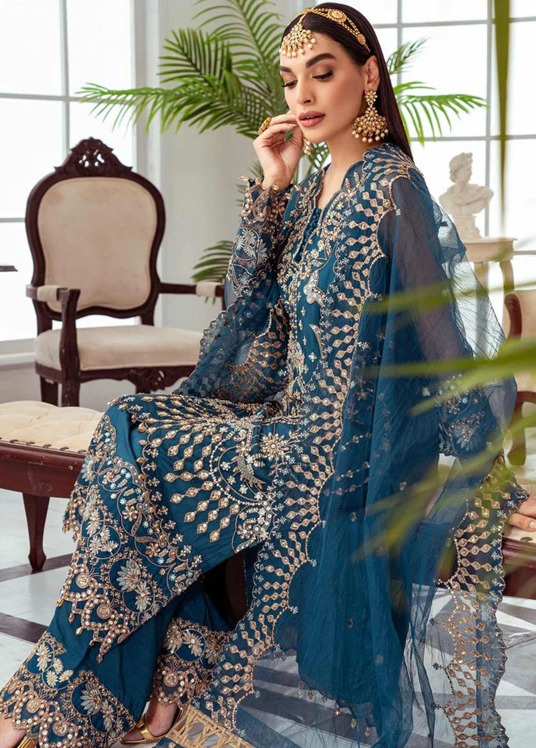 Maryum N Maria Luxury Pret Embroidered Net 3 Piece Suit KAIF