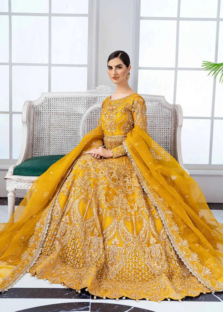 Maryum N Maria Luxury Pret Embroidered Organza 3 Piece Suit MISTED YELLOW