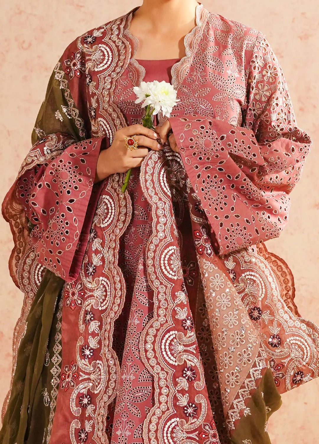 Maryum N Maria Embroidered Lawn Suit Unstitched 3 Piece MNM24E MS24584 Roshan - Eid Luxury Collection