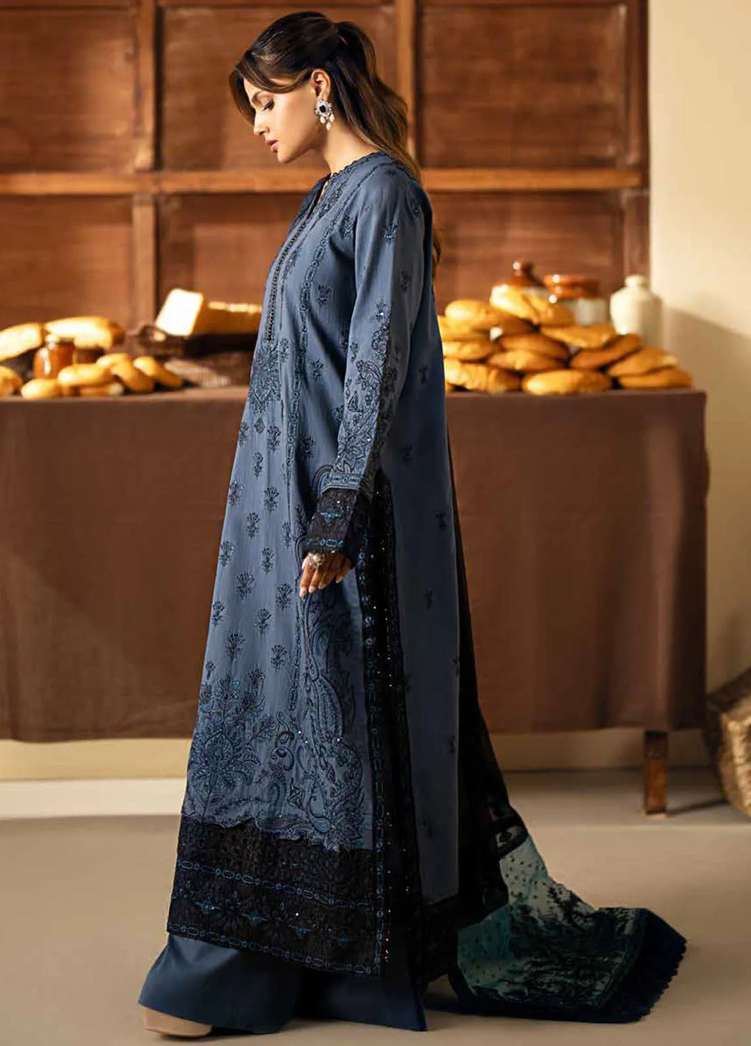 Maryum N Maria Embroidered Lawn Suit Unstitched 3 Piece MNM24EA Agafya - Luxury Collection