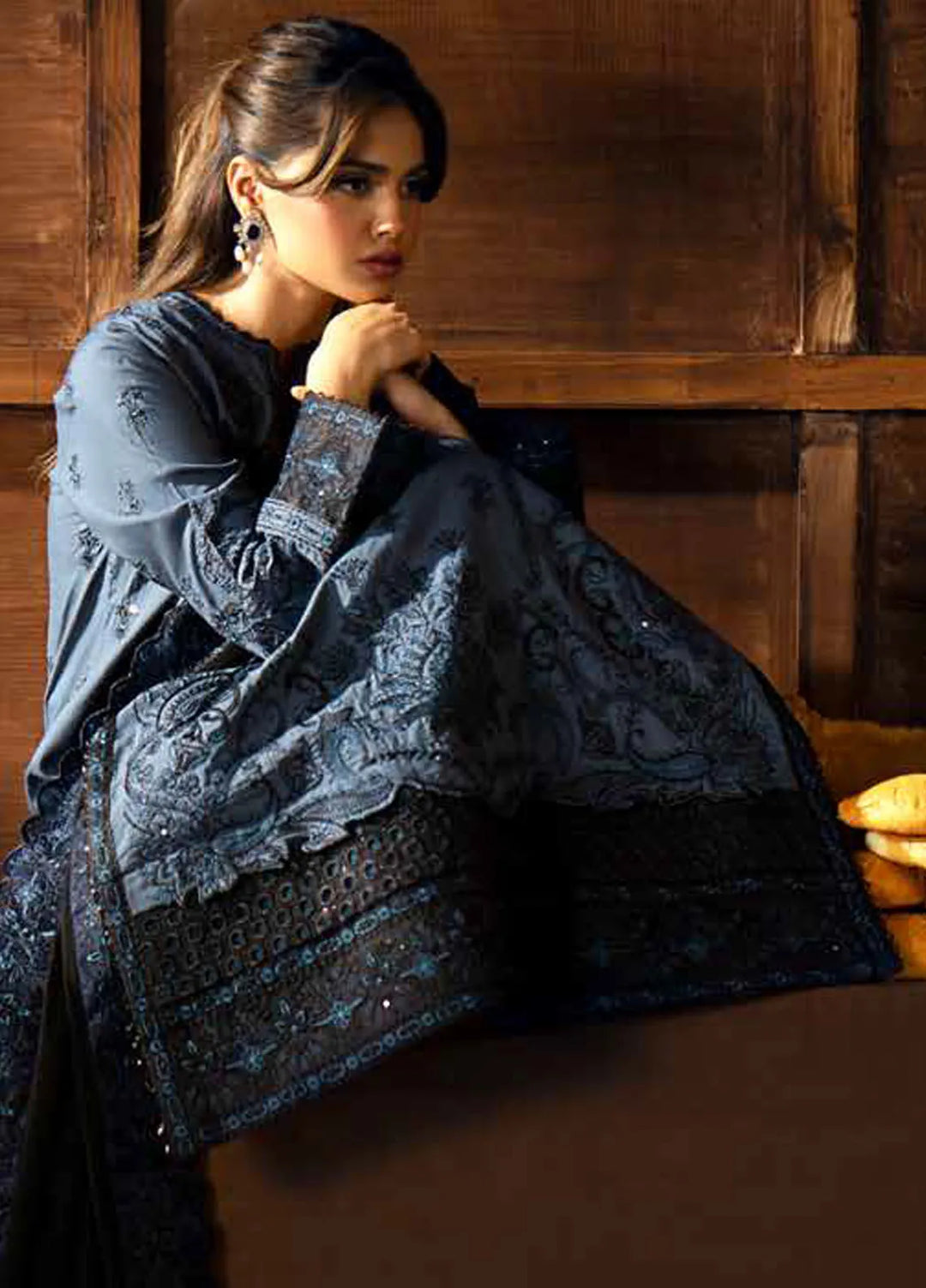 Maryum N Maria Embroidered Lawn Suit Unstitched 3 Piece MNM24EA Agafya - Luxury Collection