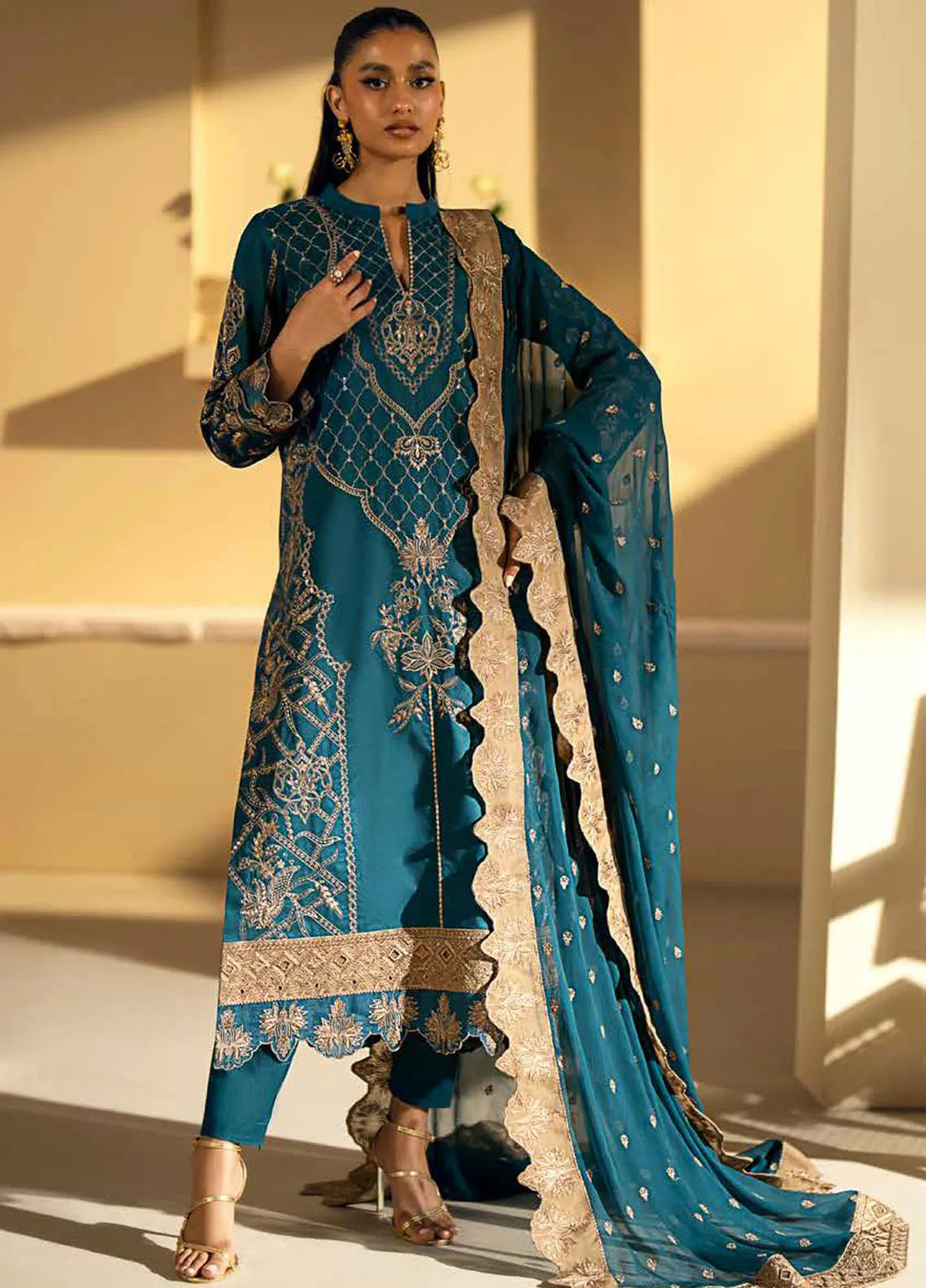 Maryum N Maria Embroidered Lawn Suit Unstitched 3 Piece MNM24EA Ania - Luxury Collection