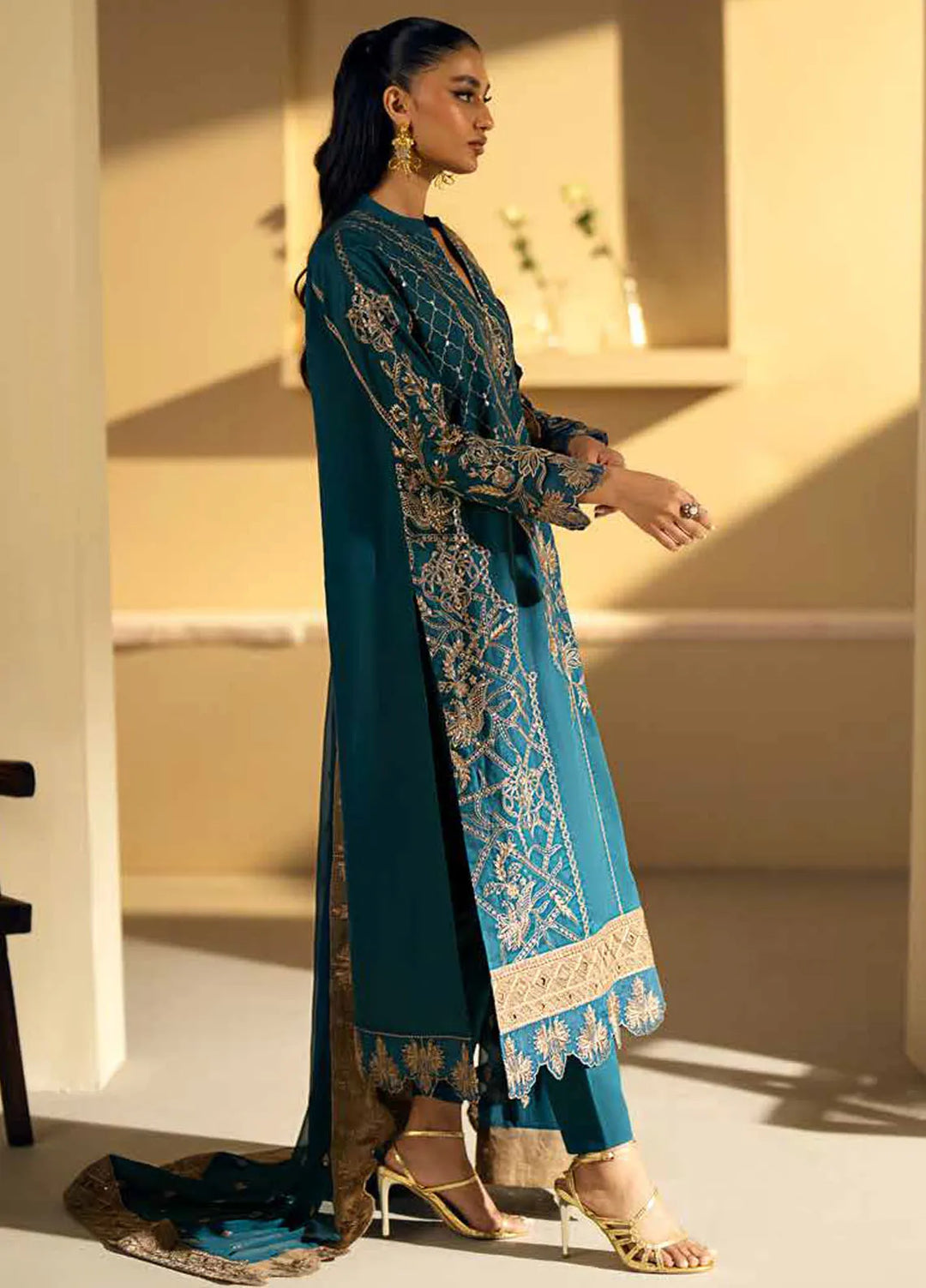 Maryum N Maria Embroidered Lawn Suit Unstitched 3 Piece MNM24EA Ania - Luxury Collection