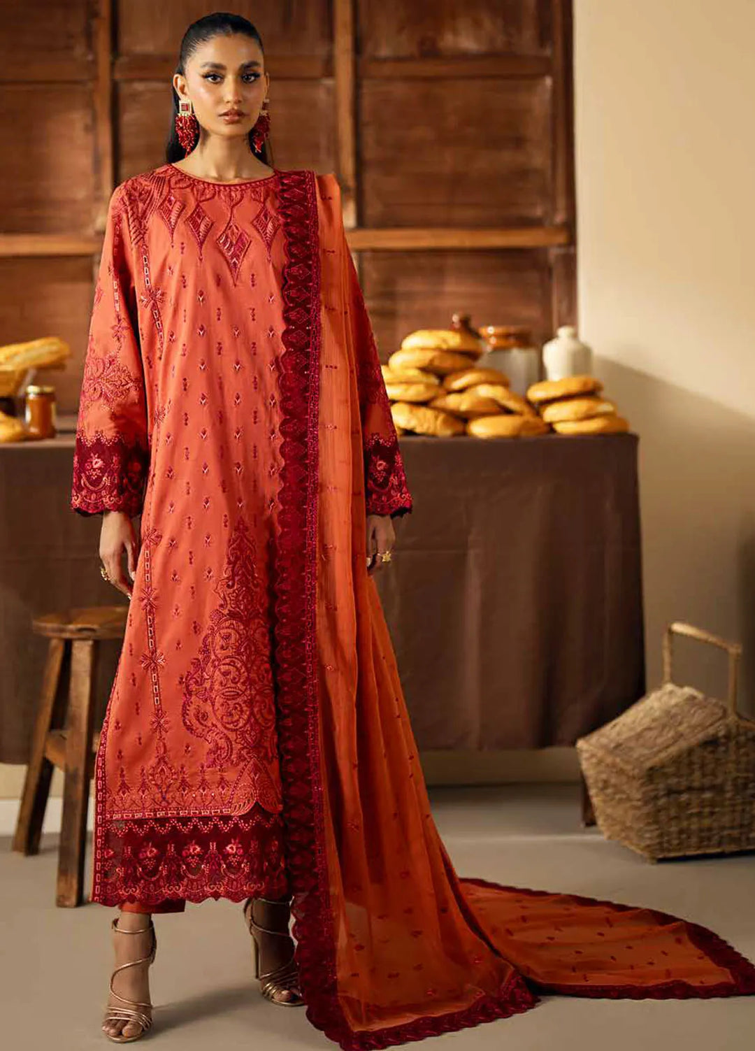 Maryum N Maria Embroidered Lawn Suit Unstitched 3 Piece MNM24EA Faina - Luxury Collection