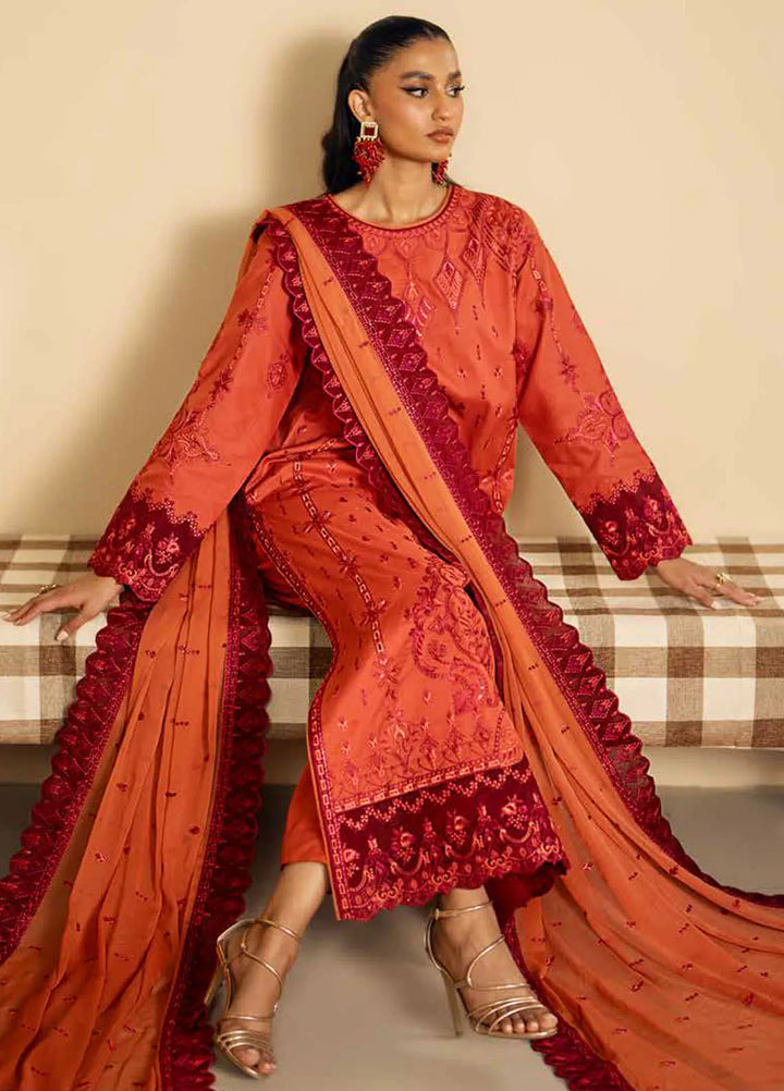 Maryum N Maria Embroidered Lawn Suit Unstitched 3 Piece MNM24EA Faina - Luxury Collection