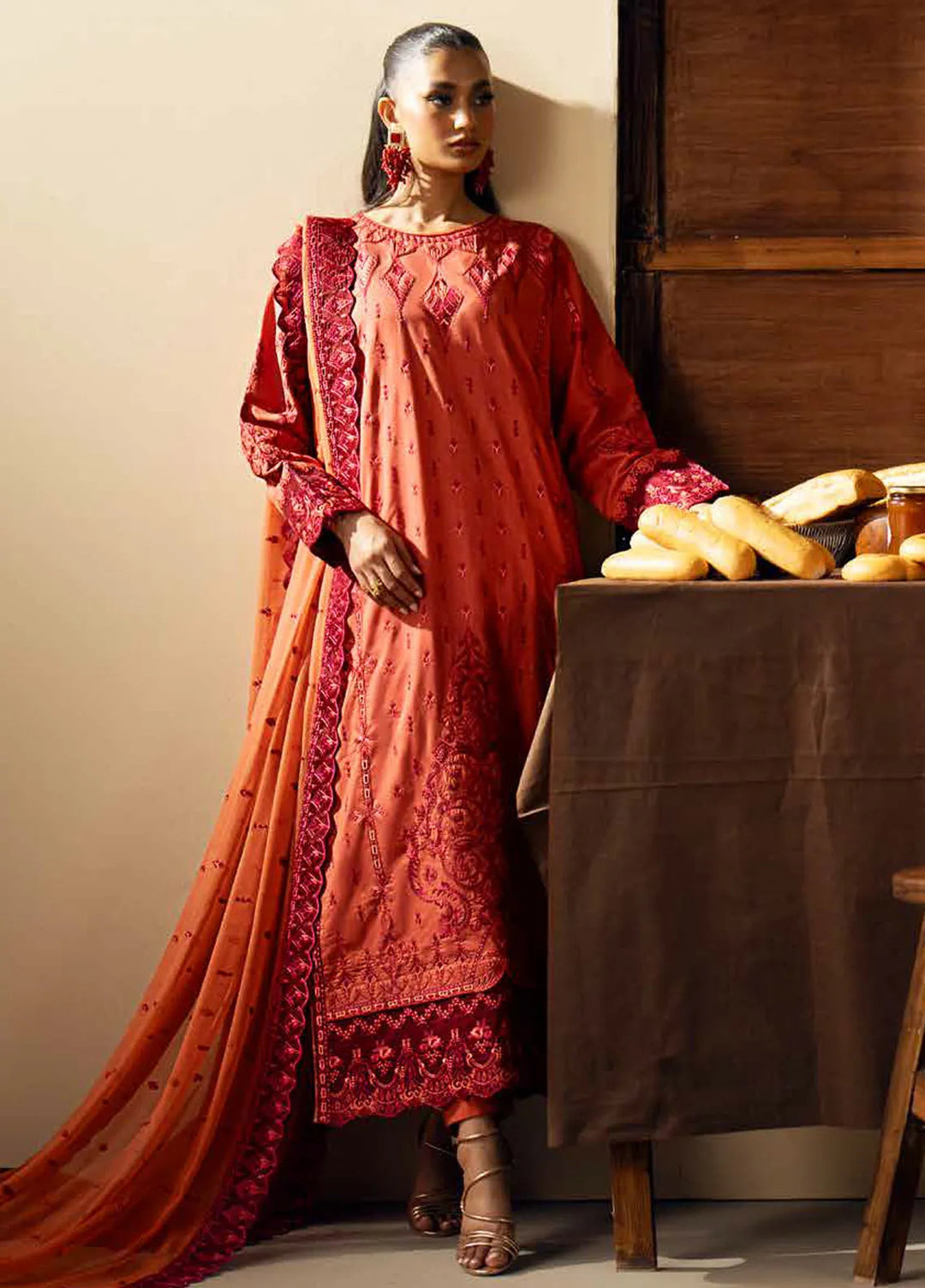 Maryum N Maria Embroidered Lawn Suit Unstitched 3 Piece MNM24EA Faina - Luxury Collection
