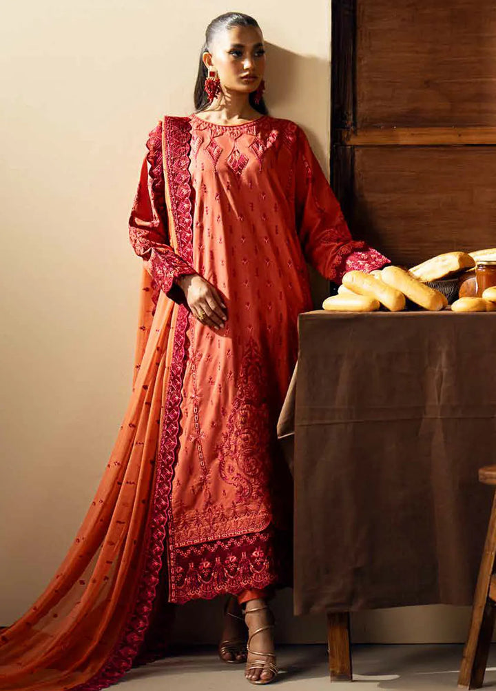 Maryum N Maria Embroidered Lawn Suit Unstitched 3 Piece MNM24EA Faina - Luxury Collection