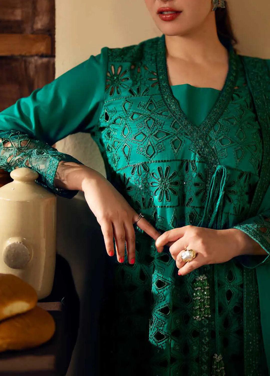 Maryum N Maria Embroidered Lawn Suit Unstitched 3 Piece MNM24EA Motya - Luxury Collection